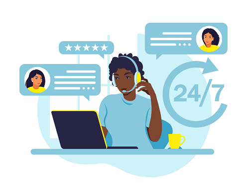 24/7 contact center illustration